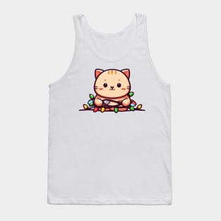 Cat Christmas Lights Tank Top